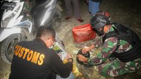 Setelah dilakukan pengujian dengan narcotest didapati barang tersebut positif ganja. Untuk penyelidikan lebih dalam E (17) bersama barang bukti ganja diserahkan ke BNNP. Foto: dok. Bea Cukai Jayapura