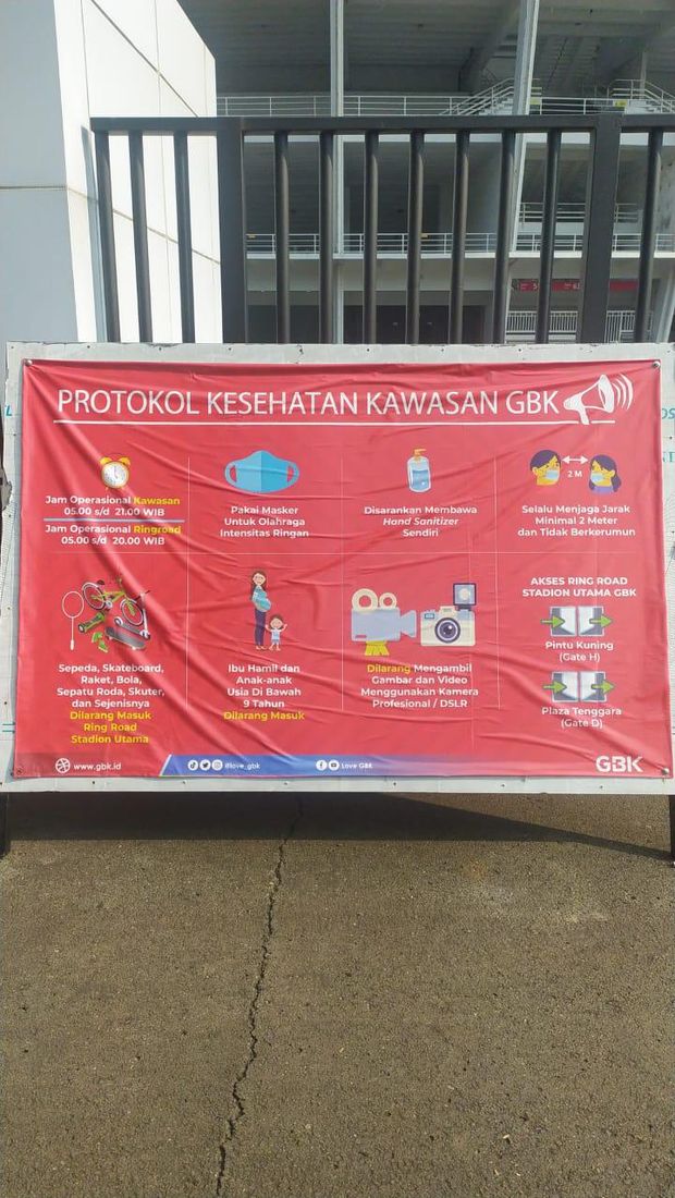 Larangan menggunakan kamera DSLR di GBK (Dok. Humas GBK)