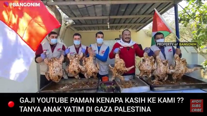 Mulia! Youtuber Ini Donasikan Penghasilannya untuk Beri Makan Anak Yatim di Palestina