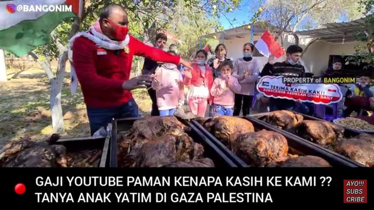 Mulia! Youtuber Ini Donasikan Penghasilannya untuk Beri Makan Anak Yatim di Palestina