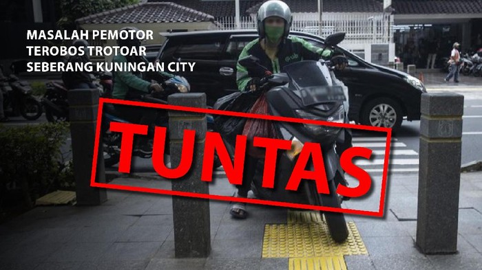Masalah pemotor terobos trotoar seberang Kuningan City, TUNTAS