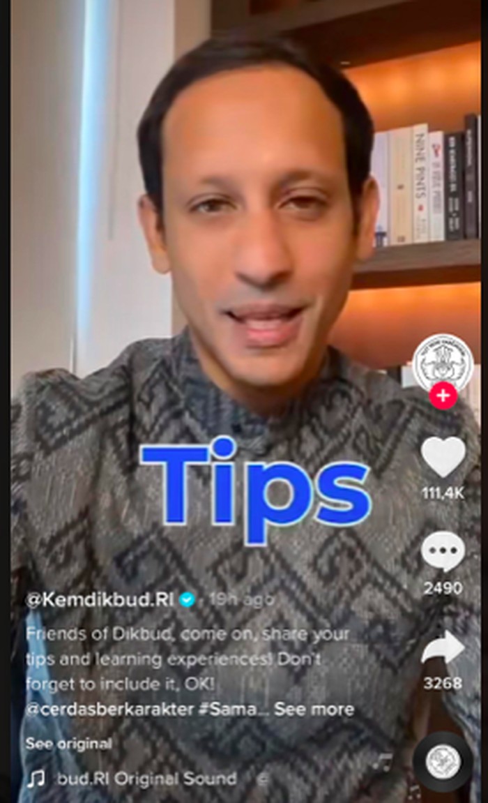 Nadiem Makarim Main TikTok