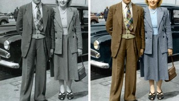 “Nenek dan kakek saya - lebih dari 60 tahun yang lalu di masa muda mereka. Akan sangat berarti bagi mereka jika saya bisa menunjukkan versi berwarna. (Foto: Brightside)