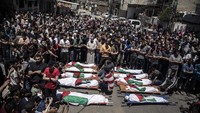 Setelah melewati masa kelam dan berdarah 11 hari pertempuran yang menewaskan lebih dari 232 orang yang sebagian besar terjadi di Gaza. Foto: AP Photo