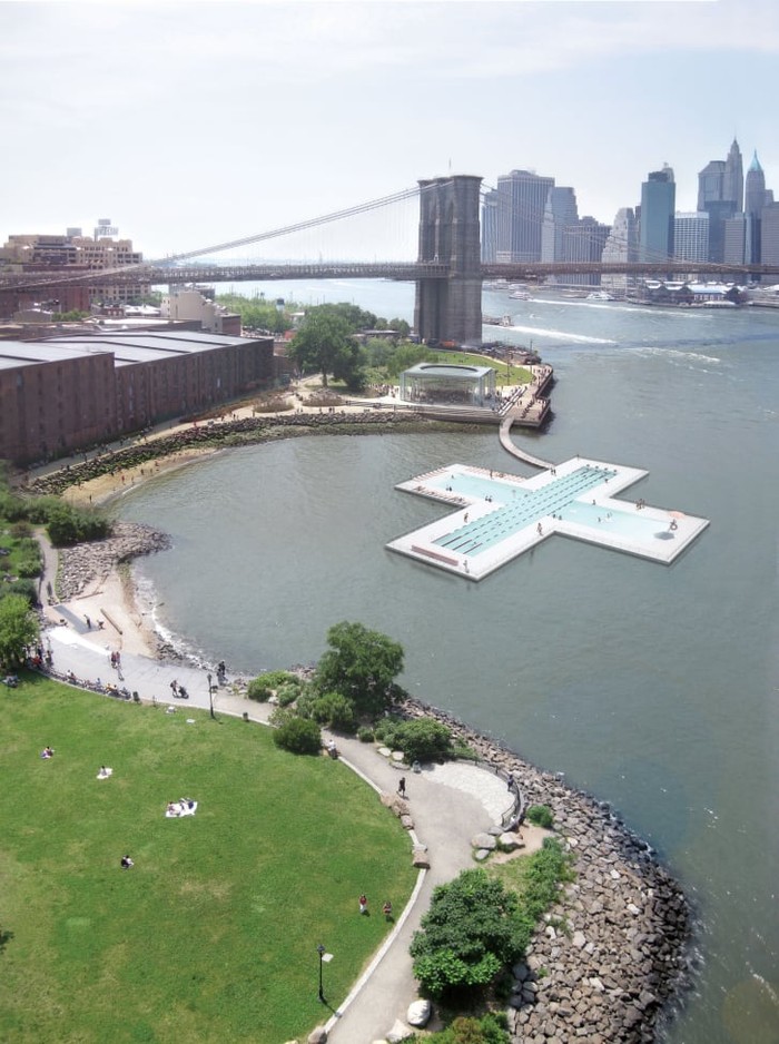 Kolam renang terapung + Pool di New York