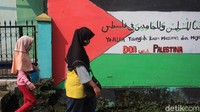 Mural solidaritas untuk Palestina tersebut berada di Gang Jambu, Sawangan, Depok, Jawa Barat.   