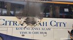 Potret Bus Transjabotabek Hangus Terbakar