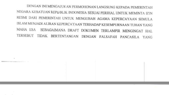 Tangkapan layar surat orang dalam gangguan jiwa di Maros membuat aliran kepercayaan (dok. Istimewa).