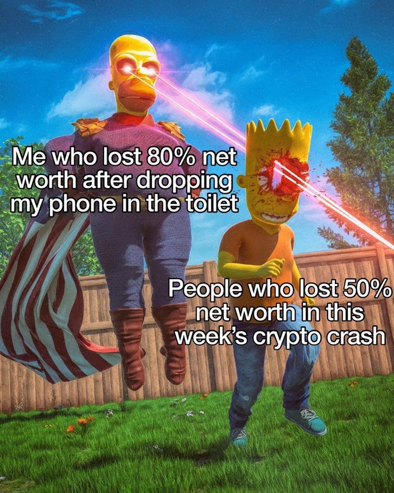 Pasar crypto belakangan ini dilanda penurunan meski kini naik sangat perlahan. Meme ini gambarkan kerasnya dunia crypto.