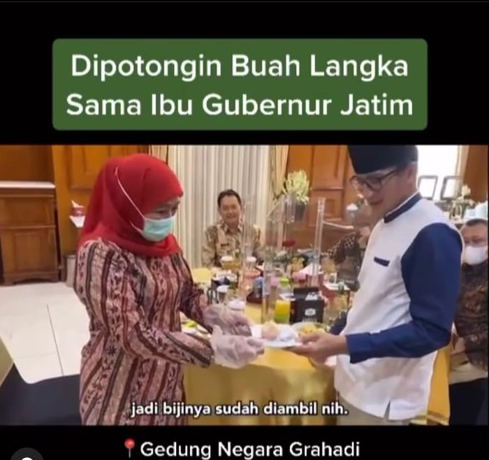 Khofifah Parawansa Beri Hadiah Buah Mentega pada Sandiaga Uno, Ini Fakta Menarik Buah Mentega