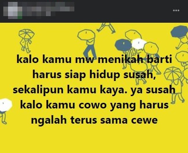 Mungkin yang membuat kalimat ini sering mengalah sama ceweknya. Ayo ngaku, kalau kamu sering mengalah juga atau nggak? Foto: Facebook/Kementrian Humor Indonesia
