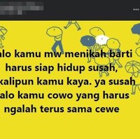 Mungkin yang membuat kalimat ini sering mengalah sama ceweknya. Ayo ngaku, kalau kamu sering mengalah juga atau nggak? Foto: Facebook/Kementrian Humor Indonesia