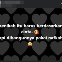 Menikah memang butuh dua hal, cinta dan nafkah. Kalau cuma dengan cinta, terus beli makannya pakai apa dong? Foto: Instagram/@ngakakreceh