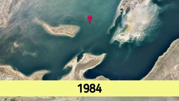 Pada tahun 1960, sebuah proyek dilakukan untuk menyalurkan air dari Laut Aral untuk menghasilkan kapas dan tanaman lain di tengah padang pasir. Proyek ini akhirnya malah mengeringkan danau. Foto: dok Brightsight