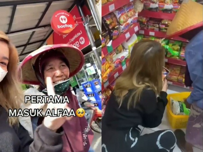 pemulung ditraktir belanja sembako di minimarket