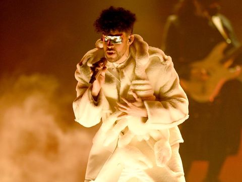 Bad Bunny performs at the 2021 Billboard Music Awards at the Microsoft Theatre in Los Angeles, Ca