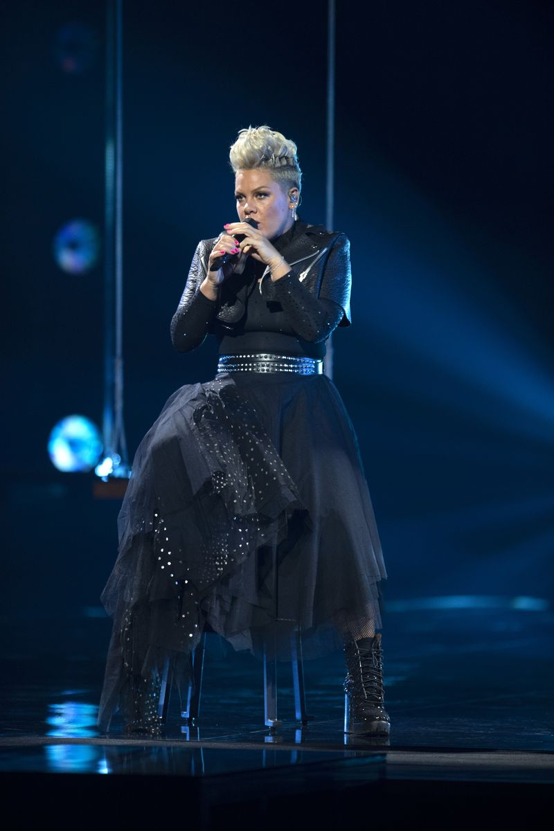 P!nk performs at the 2021 Billboard Music Awards at the Microsoft Theatre in Los Angeles, Ca