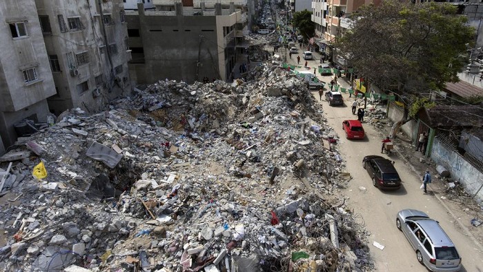 Serangan udara Israel selama 11 hari di Jalur Gaza mengakibatkan sejumlahlah bangunan rusak. Begini penampakannya.