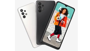 Samsung Galaxy A32 5G memiliki layar berukuran 6,5 inch dengan resolusi HD+. Layarnya menggunakan desain notch Infinity-V yang menjadi rumah bagi kamera depan 13 MP. Di bagian belakangnya terdapat empat kamera dengan komposisi kamera utama 48 MP, kamera ultra-wide 8 MP, kamera makro 5 MP dan depth sensor 2 MP. Foto: dok Samsung