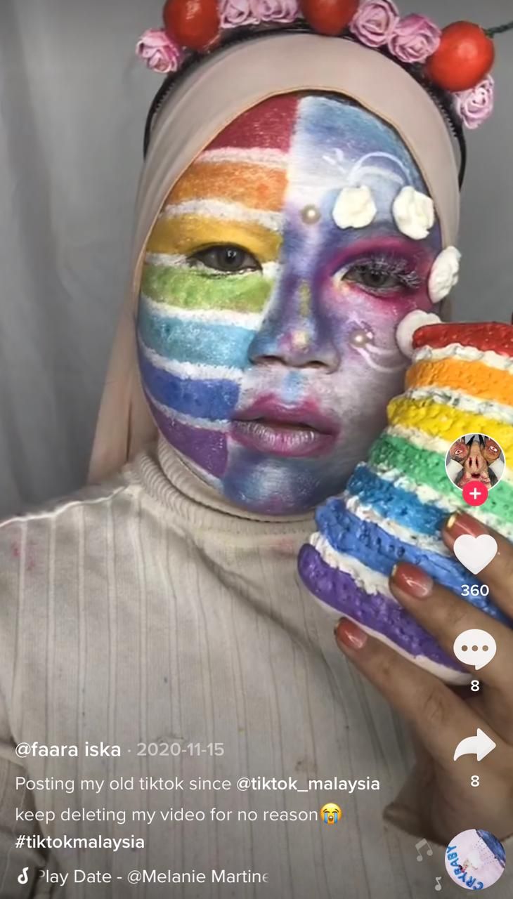 Gokil! Cewek Ini Jago Make Up Ubah Wajah Mirip Sepiring Opor dan Ketupat