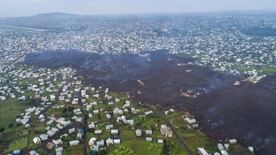 Lava Gunung Nyiragongo Lahap Ratusan Rumah Warga di Kongo