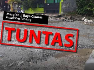 Keren! Jl Raya Cikaret yang Sempat Rusak Kini Diaspal