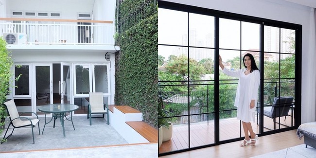 Minimalis dan asri menjadi konsep pilihan  Tyas Mirasih dan Raiden Soedjono untuk rumah mereka. Di area luar terdapat dinding yang ditutupi tumbuhan merambat. (Foto: YouTube & Instagram)