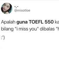 Ketika lagi nyatain perasaan serasa lagi ngelawak. Dibalasnya cuma pakai hehehe bikin nyesek deh. Foto: twitter.com/misotloe