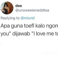 Mencintai diri sendiri sih memang nggak salah, malah bagus banget. Yang bikin nyesek itu kalau mencintai orang lain tapi orangnya nggak mencintai kamu balik. Foto: twitter.com/unsweeteneddtea