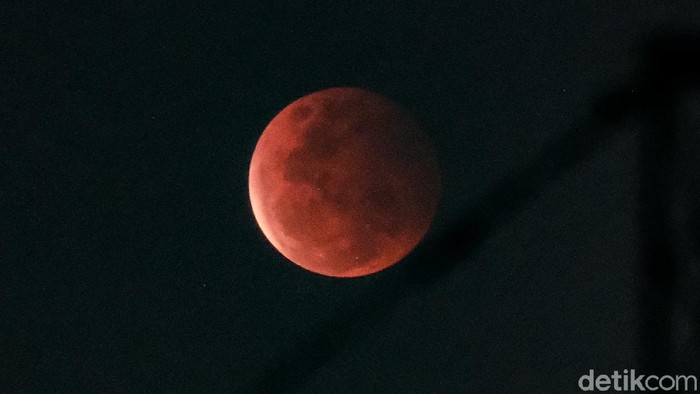 Gerhana bulan total, super blood moon, 26 Mei 2021. (Andhika Prasetia/detikcom)