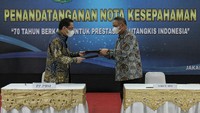 Nota Kesepahaman (MoU) Kerjasama Sponsorship Pemusatan Latihan Nasional (Pelatnas) Persatuan Bulutangkis Seluruh Indonesia (PBSI) ditandatangani langsung oleh Ketua Umum PP PBSI Agung Firman Sampurna dan Direktur Utama BNI Royke Tumilaar.