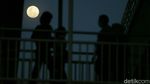 Melihat Keindahan Bulan Saat Sore di Langit Jakarta