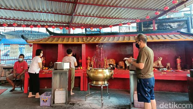 Suasana perayaan Waisak di Wihara Dharma Bhakti (Karin/detikcom)