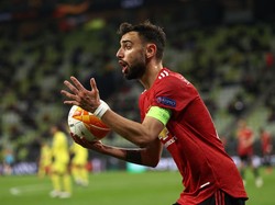 Bruno Fernandes pun tampil kurang gahar. Dirinya cuma melepas dua tembakan yang tidak ada mengarah ke gawang (Getty Images/Maja Hitij)
