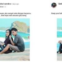 Setelah fotonya diedit akhirnya cita-cita si cowok bisa kesampaian. Si cowok jadi bisa naik tebing tinggi banget. Bikin ngakak! Foto: Instagram.com/dc_desain