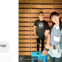 Nggak salah sih, pacarnya memang jadi terlihat lebih tinggi. Tapi kalau editannya kayak gini mah malah jadi terlihat nggak wajar kan? Foto: Instagram.com/avpaintingg