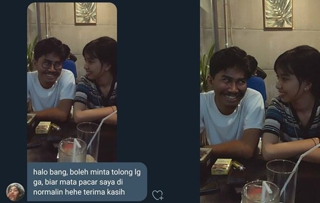 Kalau nggak pakai kacamata berarti matanya sudah normal. Ya benar sih tapi kan... ah, sudahlah. Foto: Twitter.com/pantungalimar