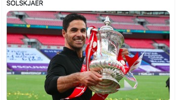 Bahkan Mikel Arteta pun sudah mempersembahkan gelar buat Arsenal. Foto: Twitter