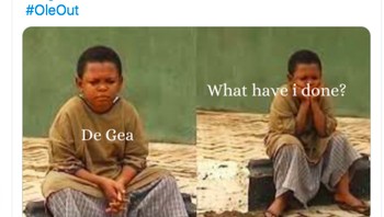 David De Gea semalam tampil mengecewakan. Foto: Twitter