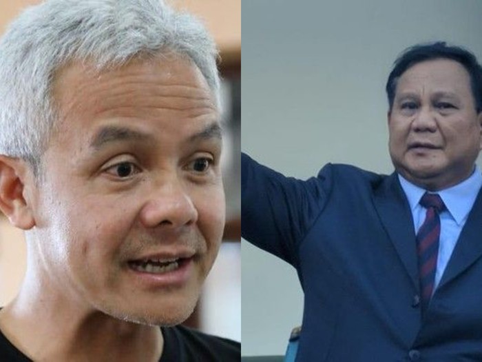 Prabowo dan Ganjar dalam sejumlah survei (detikcom)