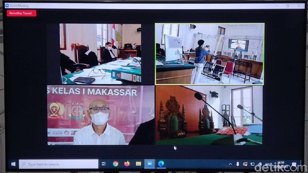 Sidang terdakwa penyuap Nurdin Abdullah, pengusaha Agung Sucipto (Hermawan/detikcom).