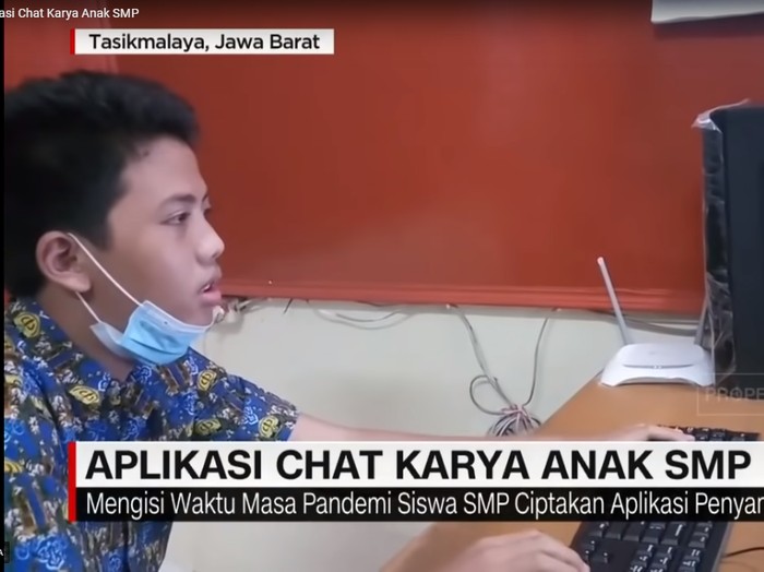 Siswa SMP Negeri 4 Kota Tasikmalaya bernama Fazri Arasshy Putra berhasil buat aplikasi chat