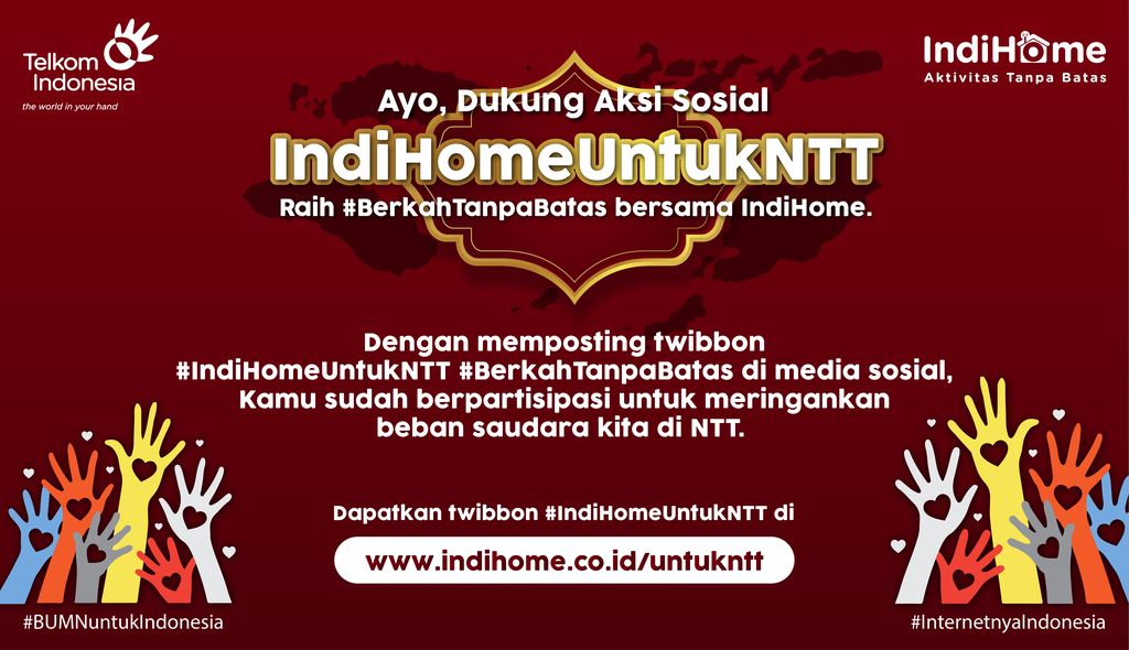 Telkom mengajak masyarakat berdoasi lewat postingan di media sosial.
