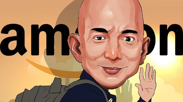 Infografis, Jeff Besoz Resmi Mundur dari Amazon