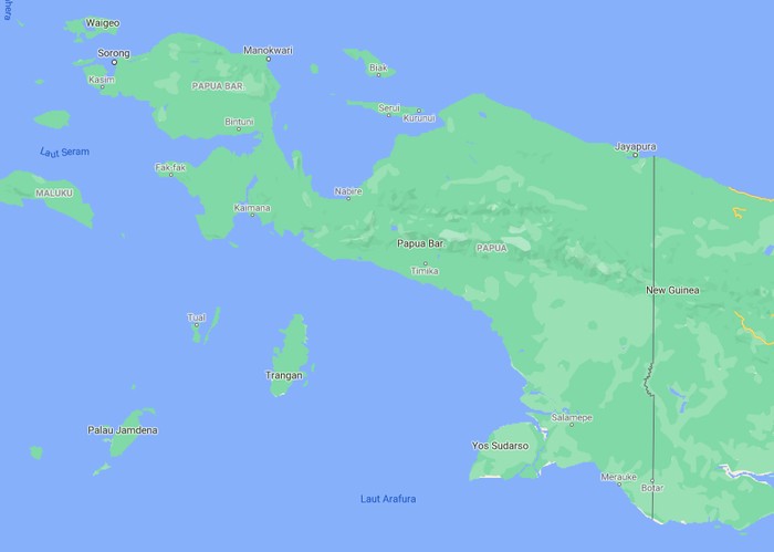 Papua dan Papua Barat (Google Maps)