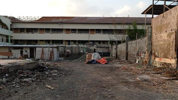 Pasar Kambing, Tanah Abang yang dulu terbakar, mulai dibangun, Jumat (28/5/2021).