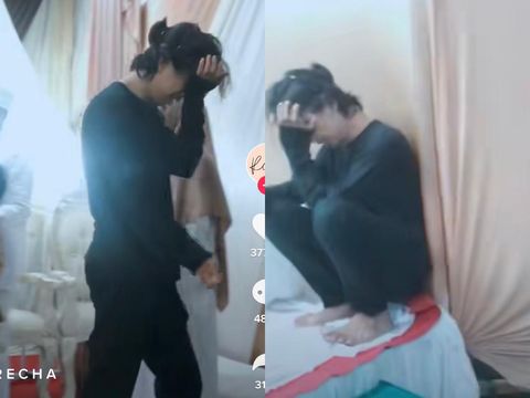 Viral kisah pria memeluk pengantin wanita di atas pelaminan.