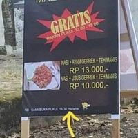Promonya ternyata cuma prank aja nih. Katanya gratis makan pukul 12 sampai 3 sore, tapi tempat makannya saja baru buka pukul setengah 5 sore. Foto: Instagram/@pembawa_ketololan