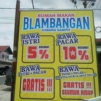 Ya bisa makan seumur hidup gratis sih tapi habis itu keluarga yang jadi taruhannya. Dijamin keluarga auto hancur karena promonya. Foto: Twitter/@nocontextwarung