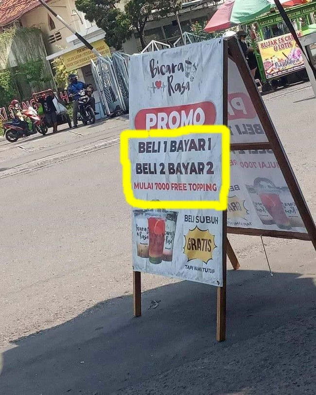 Maksud promonya gimana sih ini, bikin yang baca jadi kesel aja. Ada-ada saja memang ulah netizen. Foto: Facebook/Lets TOLOL Again
